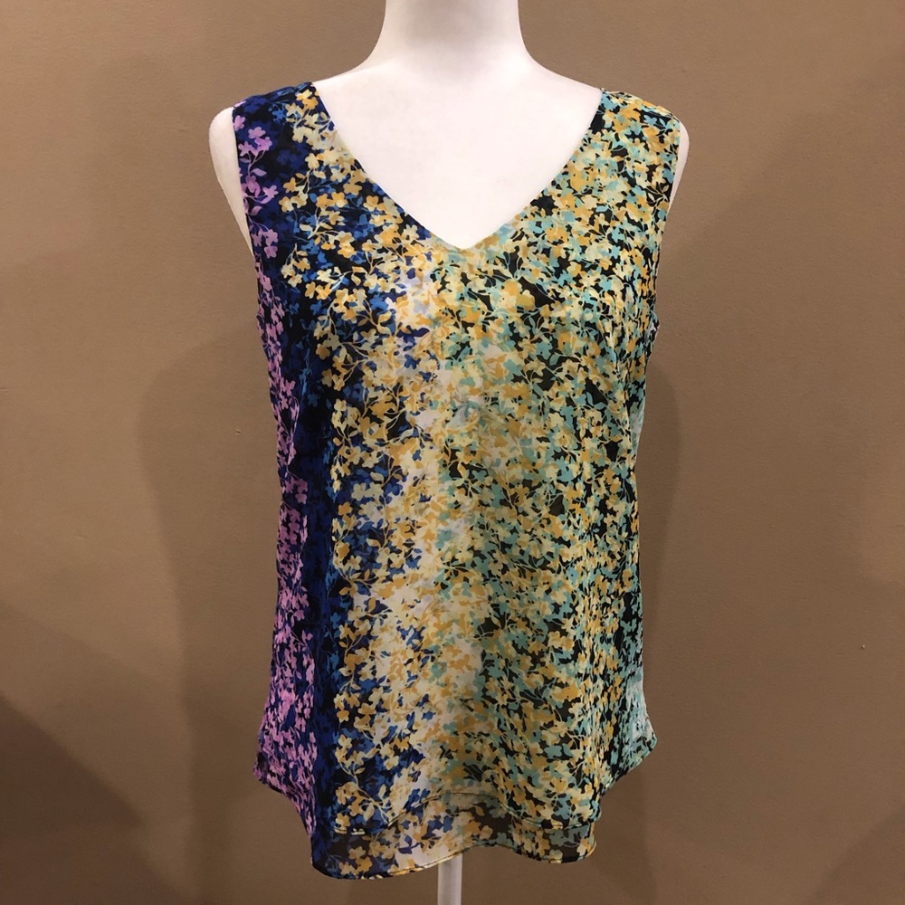 Floral Multi Color Layered Tank, Size S
